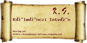 Kálmánczi István névjegykártya